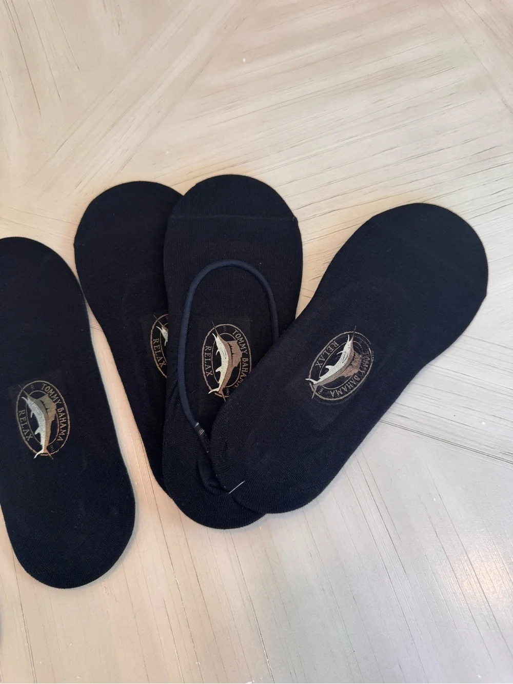 NWT Tommy Bahama Loafer Liner Socks Bundle of 8 | Black & White Pima Cotton